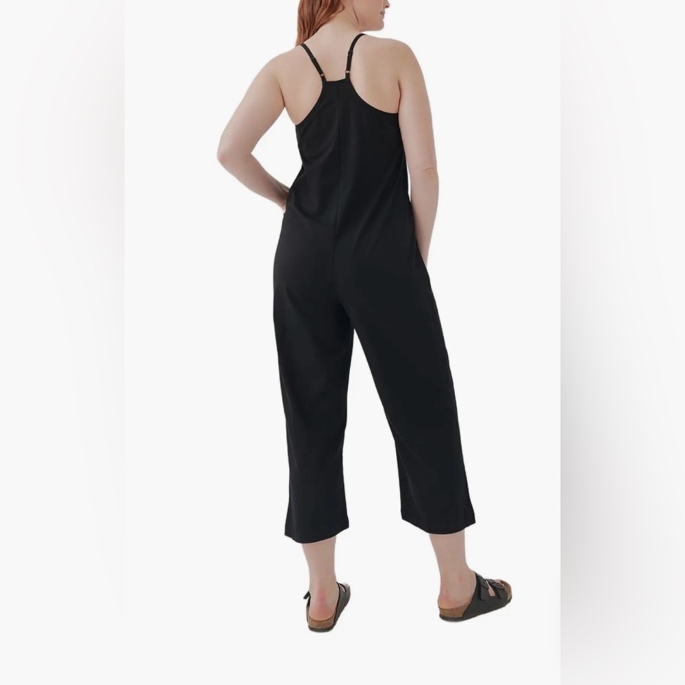 Pact Organic Cotton Cool Stretch Lounge Black Racerback Jumpsuit size medium - Picture 2 of 16